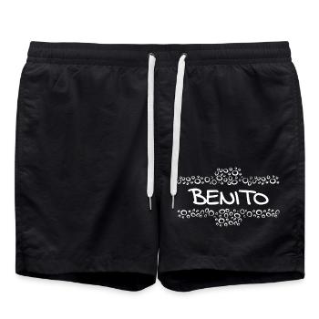 Vorname Benito - Badeshorts - Schwarz - Vorne - AI Model Male 185 light (185cm)