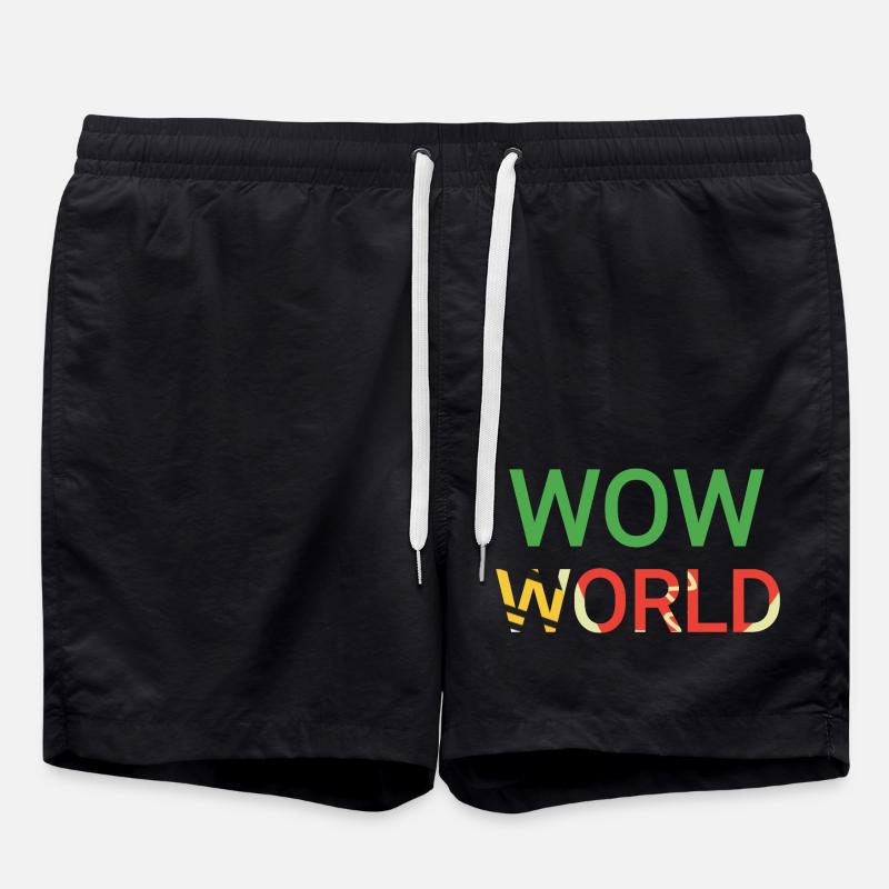 wow Welt bunter text - Badeshorts - Schwarz