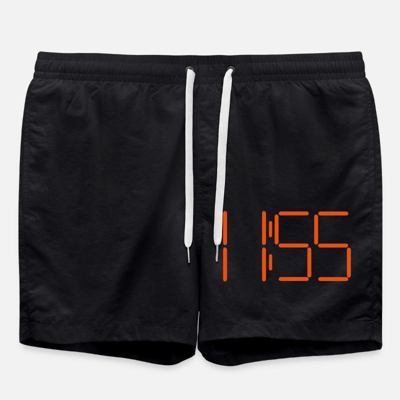 Digitale Uhr 11.55 - Badeshorts - Schwarz