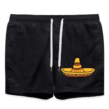 Sombrero fête chapeau Amérique du Sud Mexique Mexique - Short de bain - noir - Devant - AI Model Male 185 light (185cm)