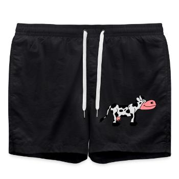 Cow Comic - Badeshorts - Schwarz - Vorne - AI Model Male 185 light (185cm)