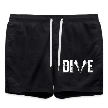 Dive Taucher Tauchen unter Wasser - Badeshorts - Schwarz - Vorne - AI Model Male 185 light (185cm)