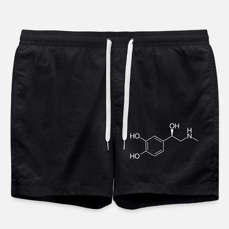 Adrenaline molecule - white - Swim Trunks - black