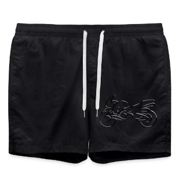 moto stylisé art - Short de bain - noir - Devant - AI Model Male 185 light (185cm)