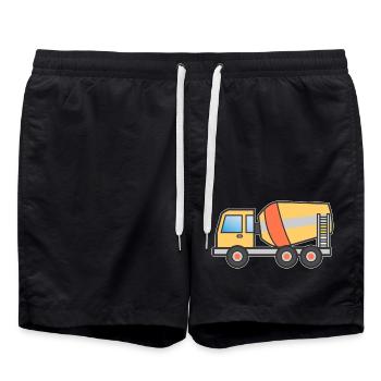 Béton malaxeur cadeau camion cadeau enfants motif - Short de bain - noir - Devant - AI Model Male 185 light (185cm)