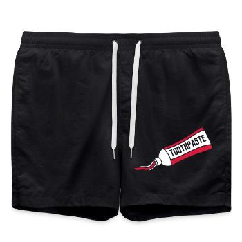 tube sans tube dentifrice version clipart contour - Short de bain - noir - Devant - AI Model Male 185 light (185cm)