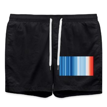 Klimawandel - Show your stripes - Badeshorts - Schwarz - Vorne - AI Model Male 185 light (185cm)