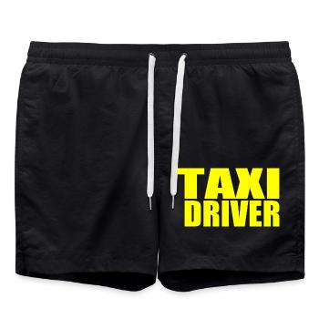 taxi driver - Swim Trunks - black - Front - AI Model Male 185 light (185cm)