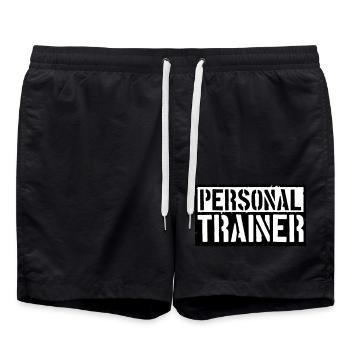 Bodybuilder Personal Trainer - Badeshorts - Schwarz - Vorne - AI Model Male 185 light (185cm)