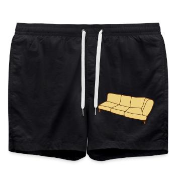 Sofa Clipart Design - Badeshorts - Schwarz - Vorne - AI Model Male 185 light (185cm)