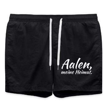 I Love Aalen - Ich liebe Aalen - Meine Heimat - Badeshorts - Schwarz - Vorne - AI Model Male 185 light (185cm)