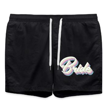 Retro Braut Bachelorette Teil Geschenk für Frauen - Badeshorts - Schwarz - Vorne - AI Model Male 185 light (185cm)