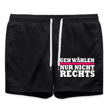 GEH WÄHLEN - Badeshorts - Schwarz - Vorne - AI Model Male 185 light (185cm)