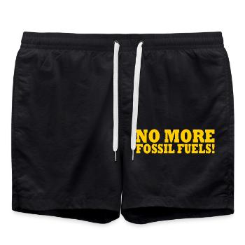 No more fossil fuels - Swim Trunks - black - Front - AI Model Male 185 light (185cm)
