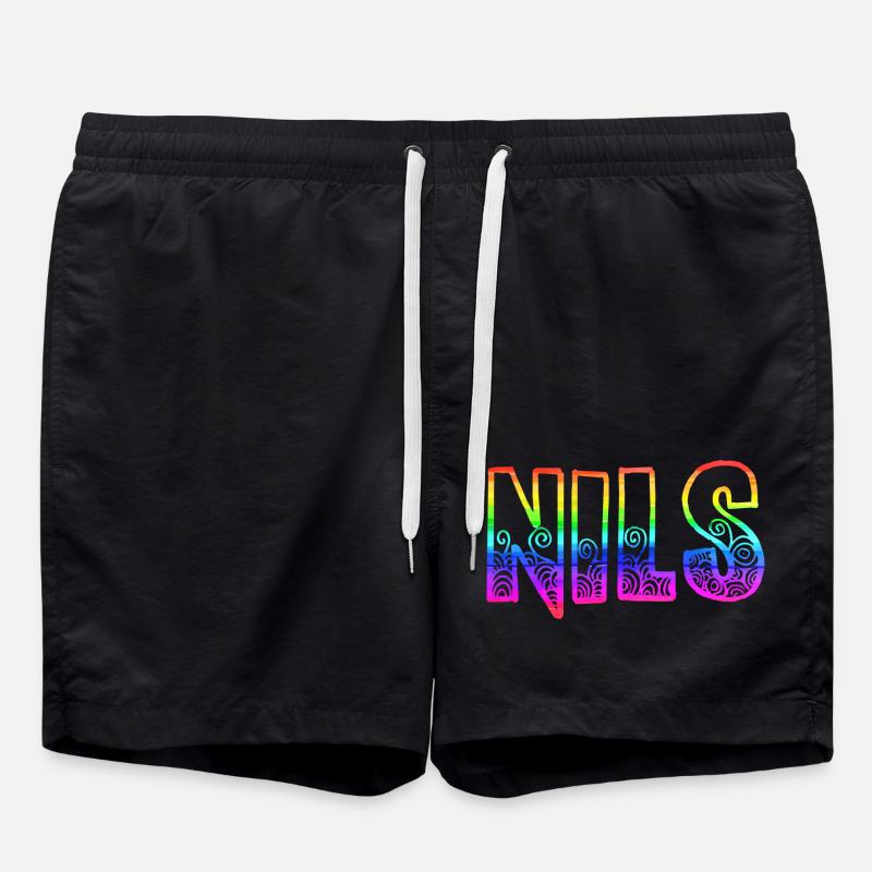 nils rs regenbogen - Badeshorts - Schwarz