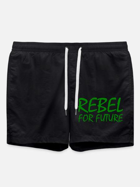 Rebel for future - Swim Trunks - black