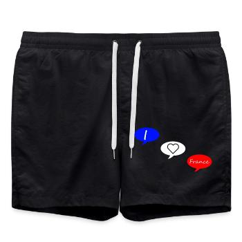 j'aime la France bleu blanc rouge - Short de bain - noir - Devant - AI Model Male 185 light (185cm)