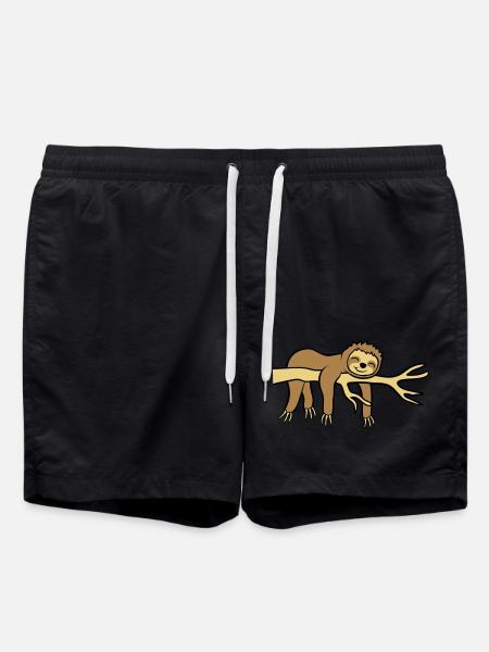 Happy hanging sloth - Swim Trunks - black