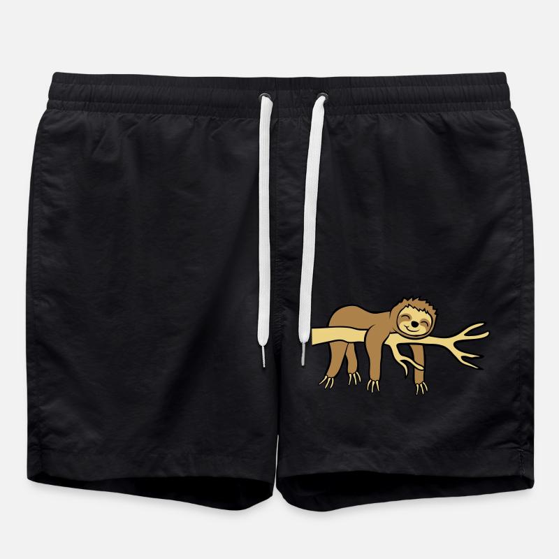 Happy hanging sloth - Swim Trunks - black