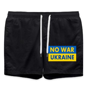No war - Swim Trunks - black - Front - AI Model Male 185 light (185cm)