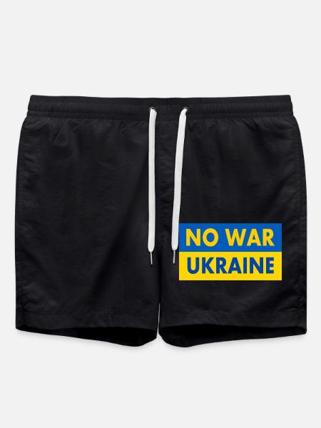 No war - Swim Trunks - black