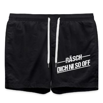 Sächsisch Reg dich nicht so auf - Badeshorts - Schwarz - Vorne - AI Model Male 185 light (185cm)