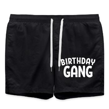 Anniversaire Gang Matching Groupe Fête d’Anniversaire Cadeau - Short de bain - noir - Devant - AI Model Male 185 light (185cm)