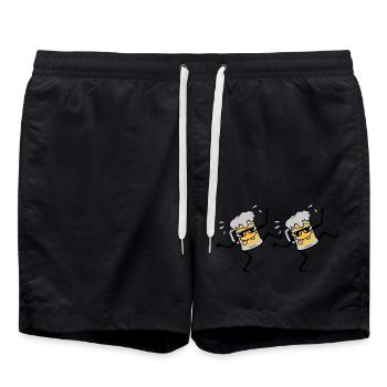2 bières de soirée dansante - Short de bain - noir - Devant - AI Model Male 185 light (185cm)