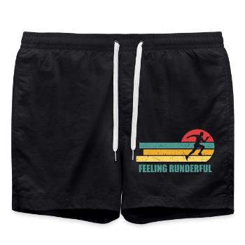 Runner Marathon Running is great - Swim Trunks - black - Front - AI Model Male 185 light (185cm)