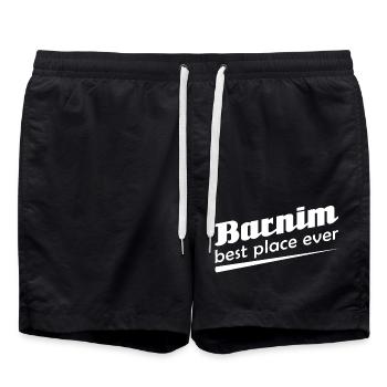 Barnim - Stadt best place ever - Badeshorts - Schwarz - Vorne - AI Model Male 185 light (185cm)