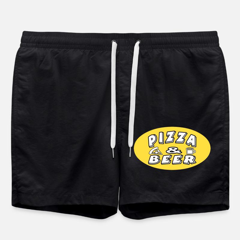 Pizza - Badeshorts - Schwarz