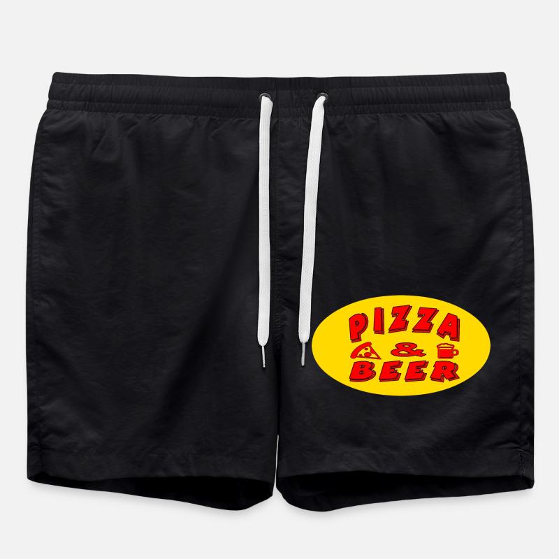 Pizza - Badeshorts - Schwarz