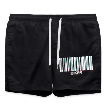 code barre biker white - Short de bain - noir - Devant - AI Model Male 185 light (185cm)
