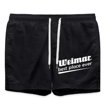 Weimar - Stadt best place ever - Badeshorts - Schwarz - Vorne - AI Model Male 185 light (185cm)