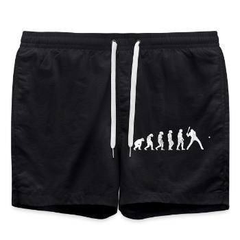 Baseball Geschenk Baseballspiel Baseballliebhaber - Badeshorts - Schwarz - Vorne - AI Model Male 185 light (185cm)