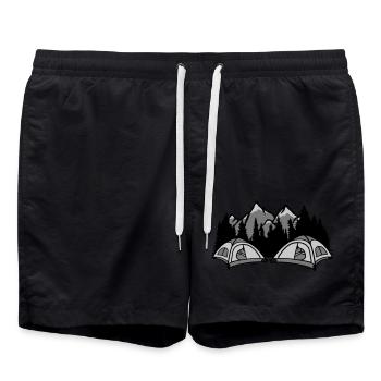 Forest campers live outside - Swim Trunks - black - Front - AI Model Male 185 light (185cm)