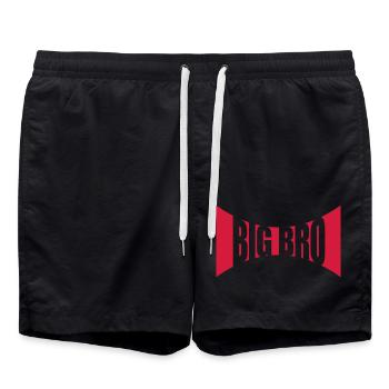 Curved Big Bro Logo - Swim Trunks - black - Front - AI Model Male 185 light (185cm)
