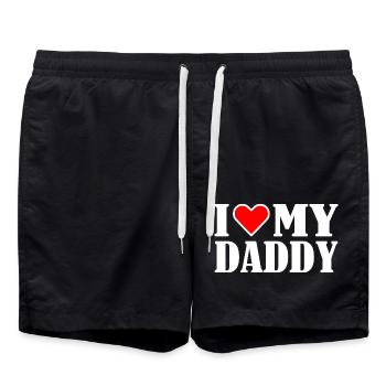 I love my dad - Short de bain - noir - Devant - AI Model Male 185 light (185cm)