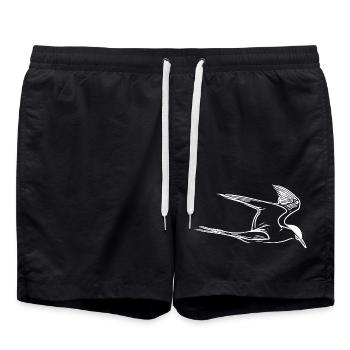 Elegant seagull in flight - Swim Trunks - black - Front - AI Model Male 185 light (185cm)