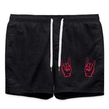 Heavy Metal 2 Mains - Short de bain - noir - Devant - AI Model Male 185 light (185cm)