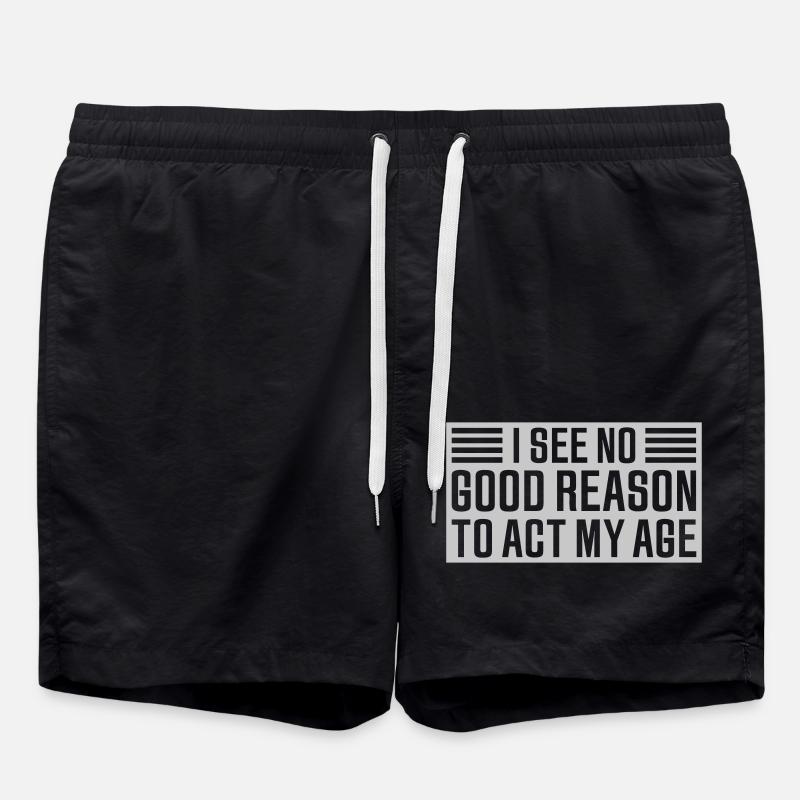 to act my age - Swim Trunks - black