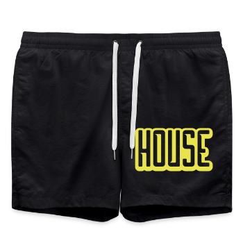 Logo Maison Lettrage Design - Short de bain - noir - Devant - AI Model Male 185 light (185cm)