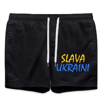 Slava ukraini - Short de bain - noir - Devant - AI Model Male 185 light (185cm)