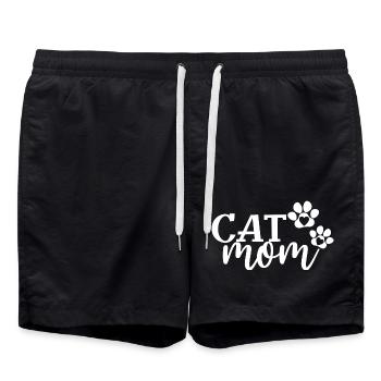 Cat Mom - Cute Paws Cat Lover Mom Cat Owner - Swim Trunks - black - Front - AI Model Male 185 light (185cm)