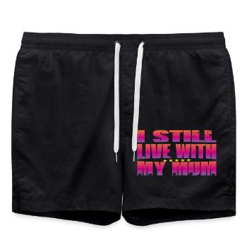 I Still live with my Mom - Badeshorts - Schwarz - Vorne - AI Model Male 185 light (185cm)