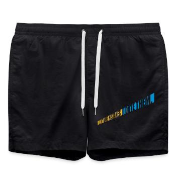 Date Mistakes Quote Logo - Swim Trunks - black - Front - AI Model Male 185 light (185cm)