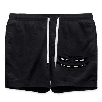 Evil Monster Face Halloween - Swim Trunks - black - Front - AI Model Male 185 light (185cm)
