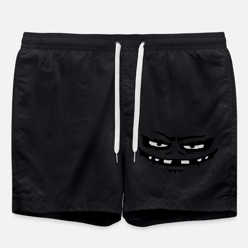 Evil Monster Face Halloween - Swim Trunks - black