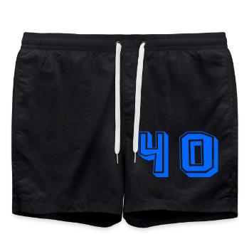 40 JAHRE. 40-jähriges JUBILÄUM. JUBILÄUM 40 JAHRE. 40 - Badeshorts - Schwarz - Vorne - AI Model Male 185 light (185cm)