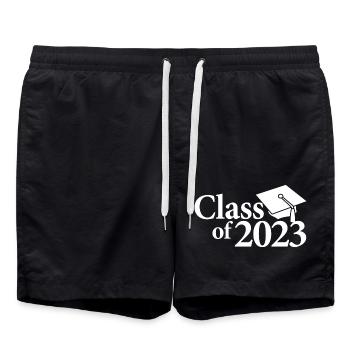 Class Of 2023 Graduation Party Gift For Him & Her - Swim Trunks - black - Front - AI Model Male 185 light (185cm)